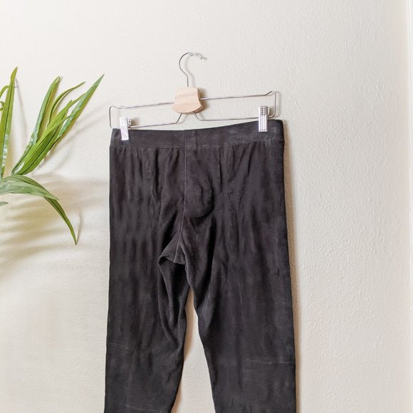 Vince Black Stretch Suede Skinny Leg Leggings - Size Small - Picture 9 of 10